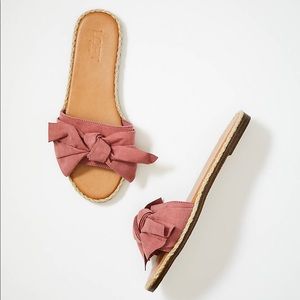 Mauve Bow Slide Sandals